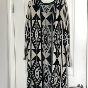 Long Aztec print cardigan